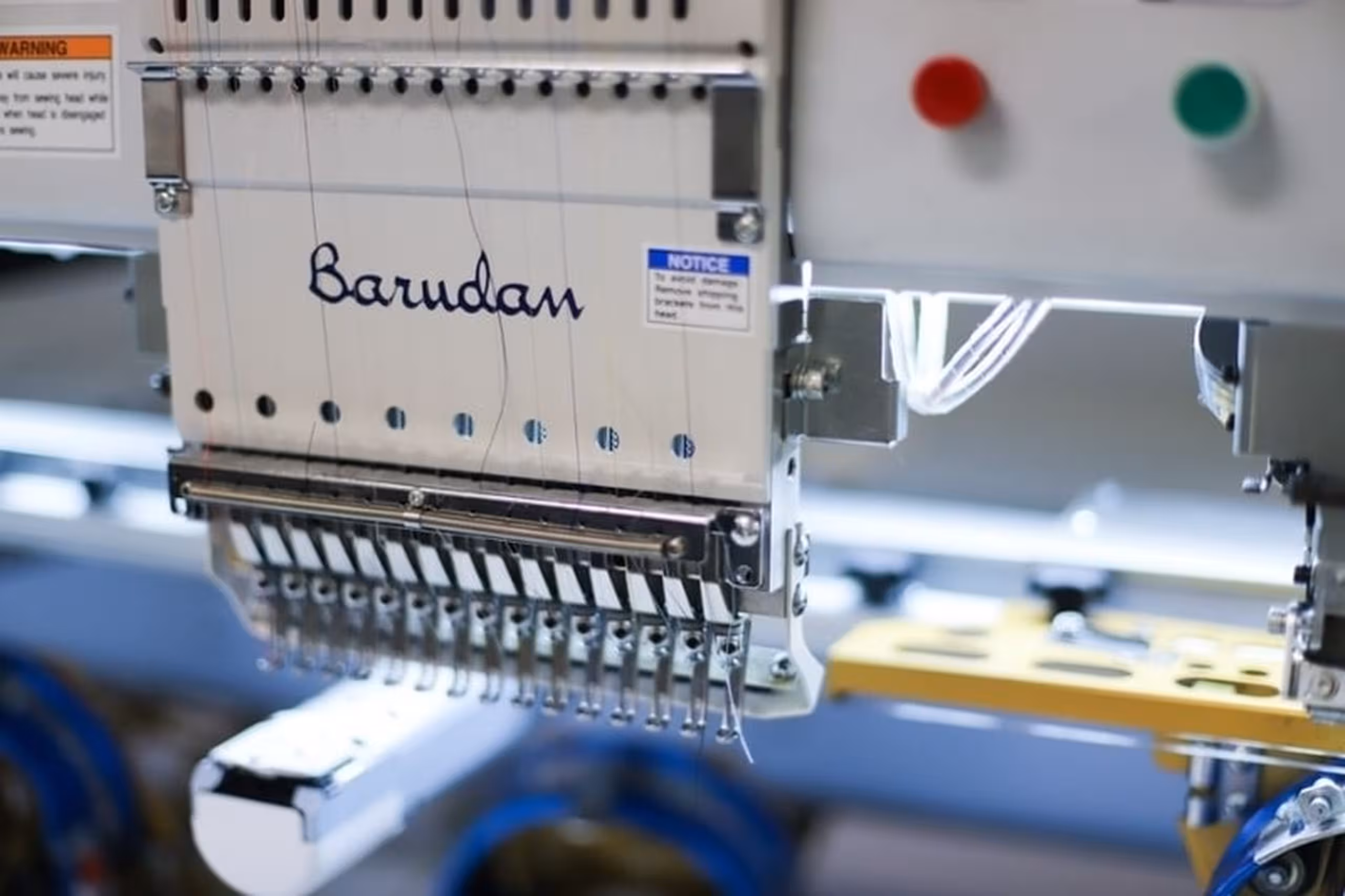 close up on an embroidery machine 