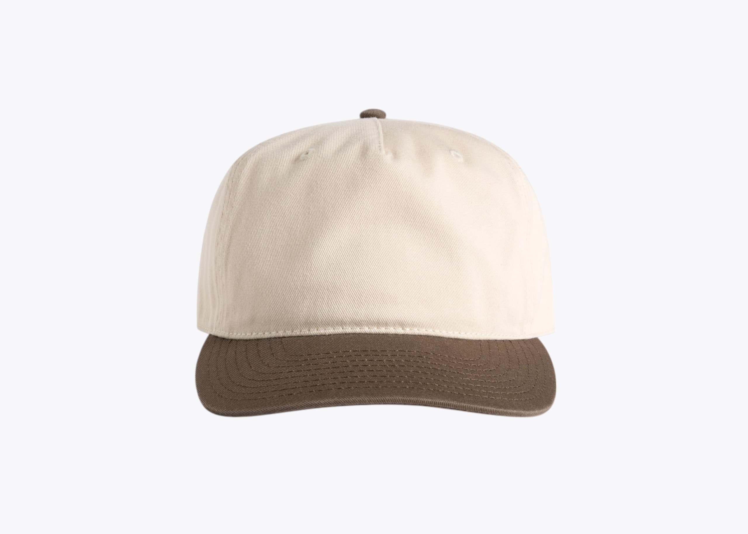 AS Colour 1154 Class Two-Tone Cap in Natural/Walnut (size:one size fits most, view:front)