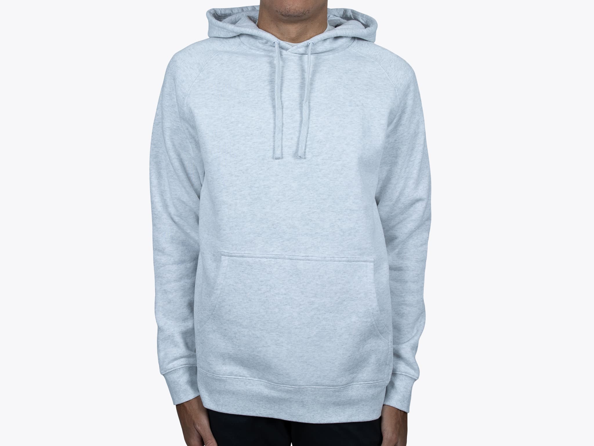 AS Colour 5101 Mens Supply Hood in White Heather (model:male, size:medium, view:front)