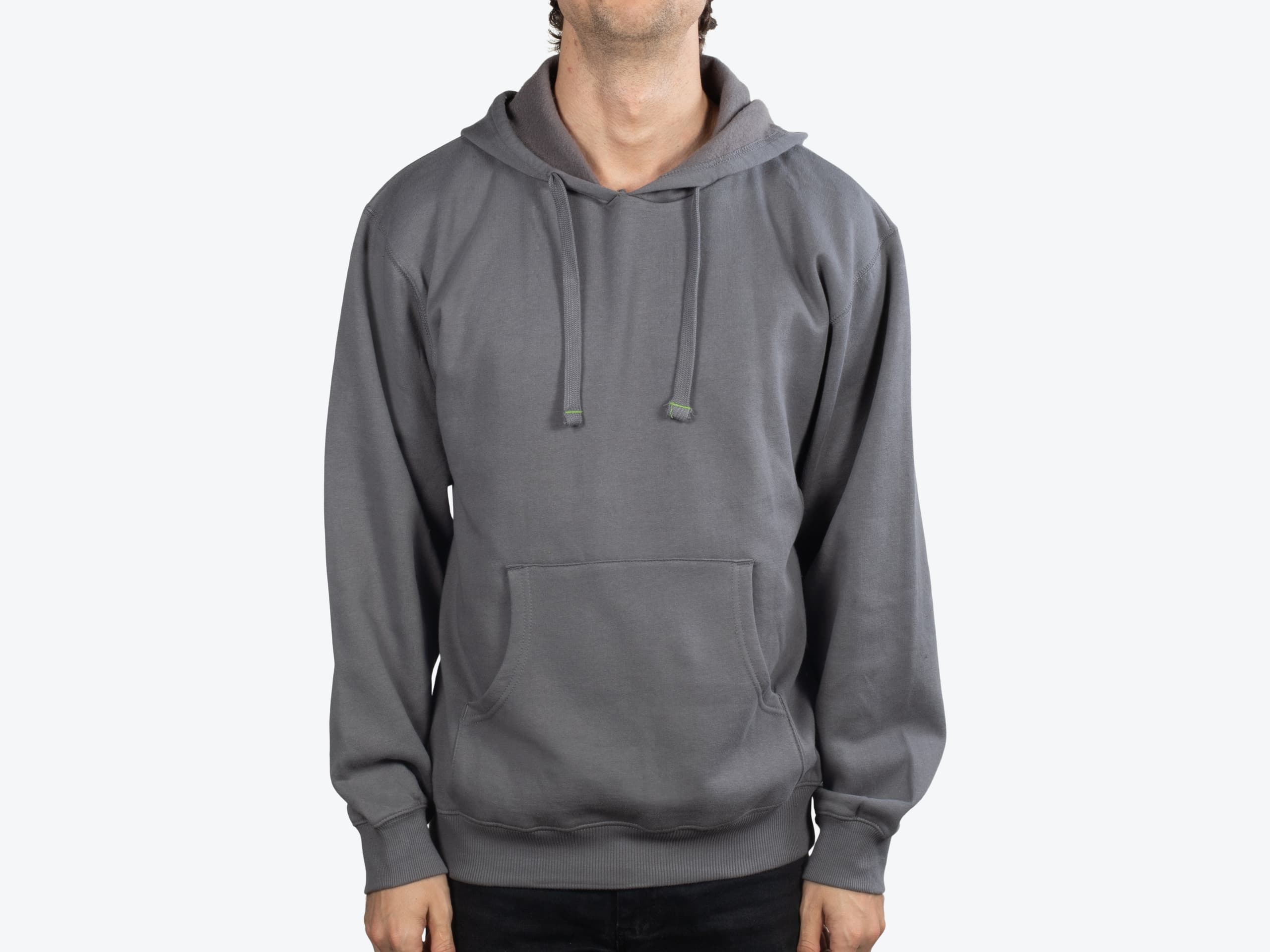 econscious EC5500 Men’s Pullover Hoody in Charcoal (model:male, size:medium, view:front)