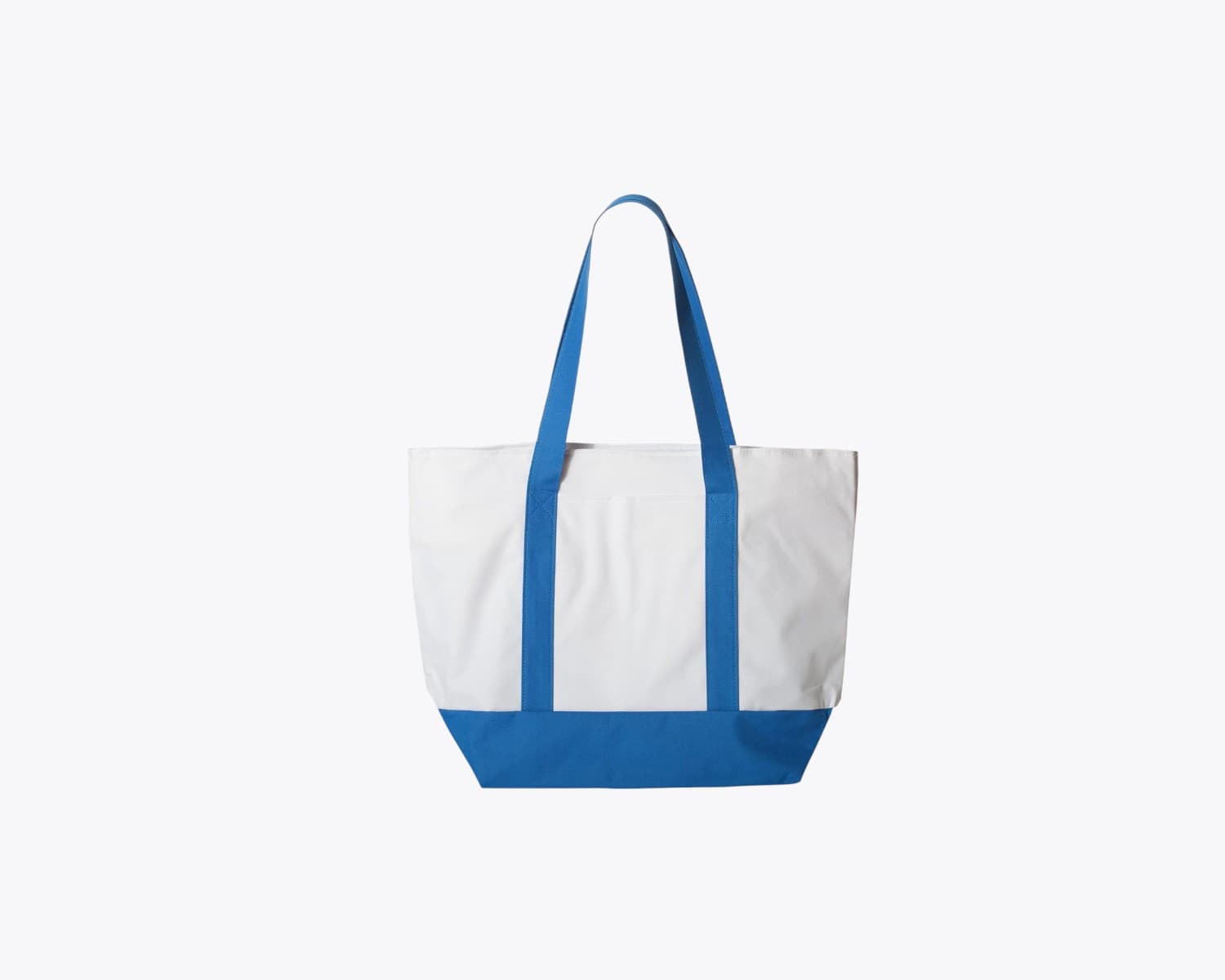 Liberty Bags 7006 Bay View Giant Zippered Tote in White/Royal (size:one size fits most, view:front)