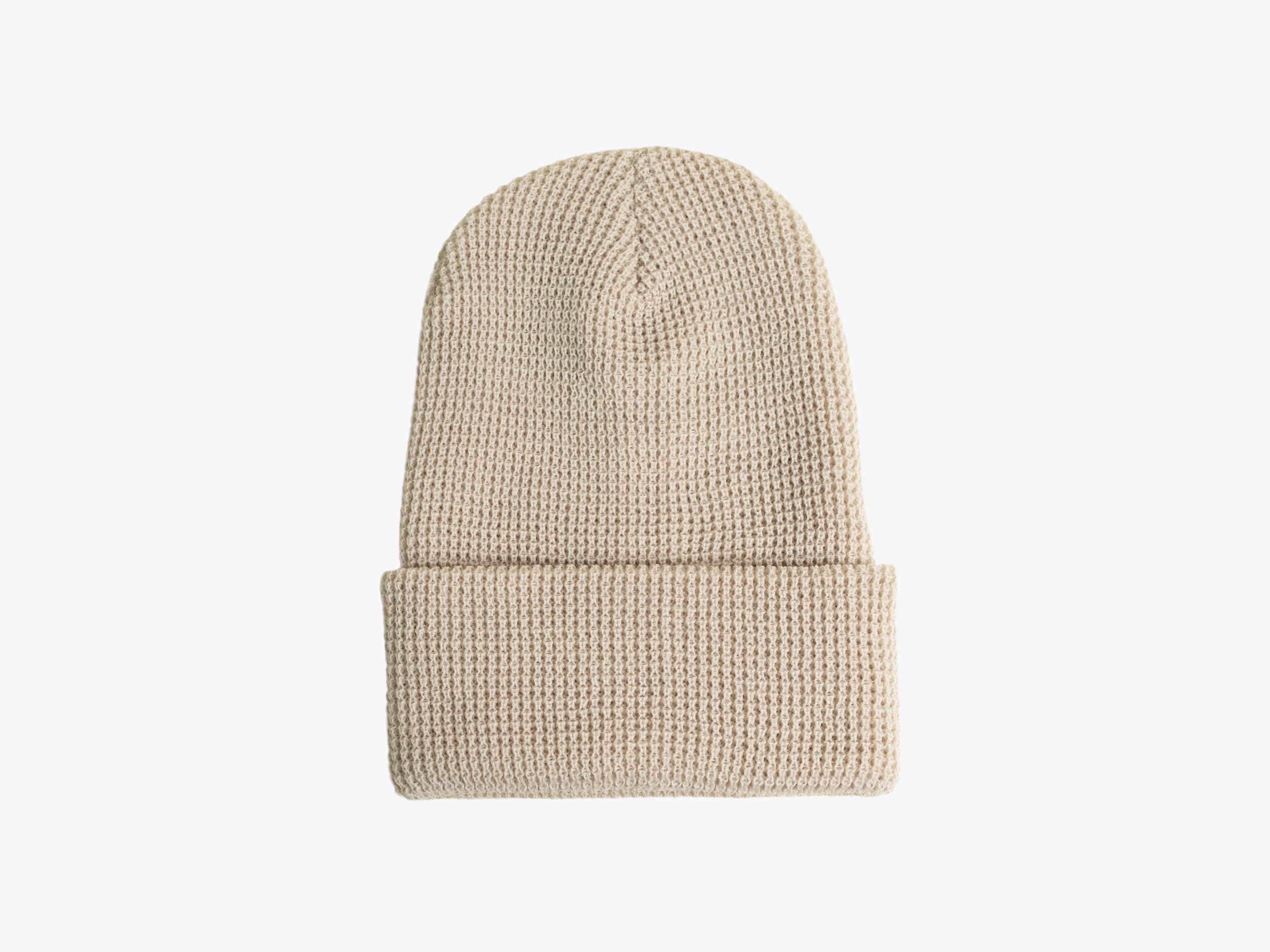 Richardson 146R Waffle Cuffed Beanie in Birch (size:one size fits most, view:front)